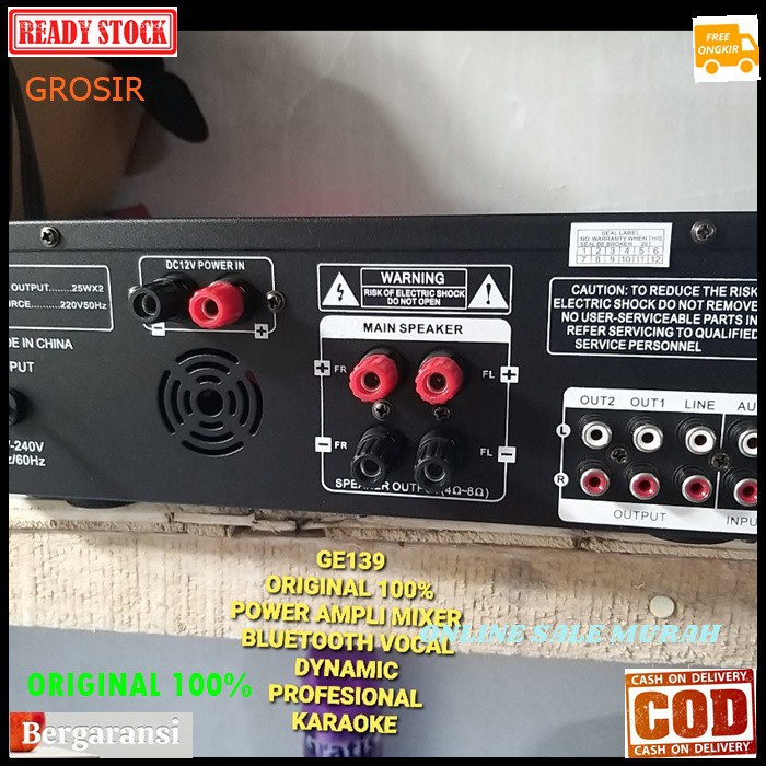 G139 jack rodwell original digital echo mixer mixing power ampli bluetooth  Amplifier bluetoot Equalizer bluetot karaoke blutut USB MP3 player audio sound system AC DC profesional pro aux dj vocal vokal 4 channel chanel  MAXSIMAL SPEAKER PASIF UKURAN BISA