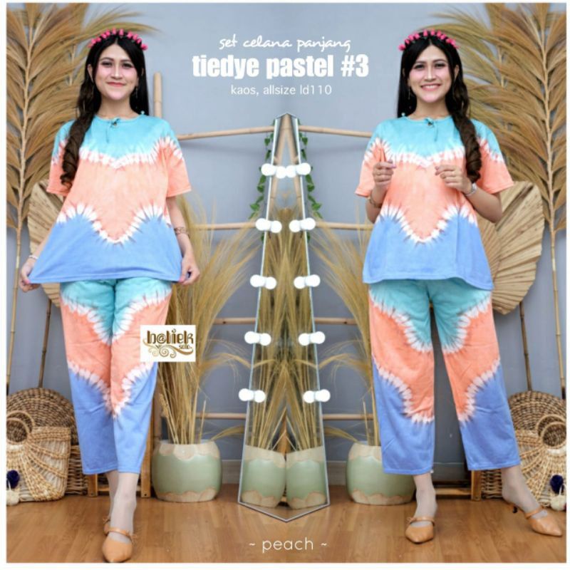 Piyama Tiedye Jumbo Ld 120 cm Bahan Kaos Combed