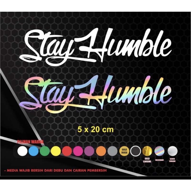 Cutting Sticker - stiker stayhumble stay humble mobil motor