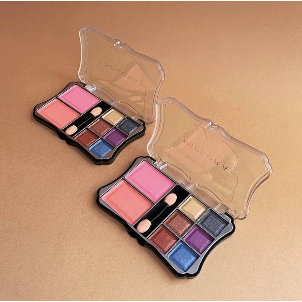 Eyeshadow Implora 2 In 1 Pallet + Blush On 8 Warna The Beauty Of The Eyes Original Bpom