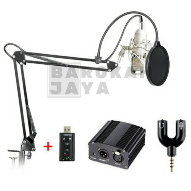 Alat podcast recording set lengkap taffware BM-800 *HITAM*