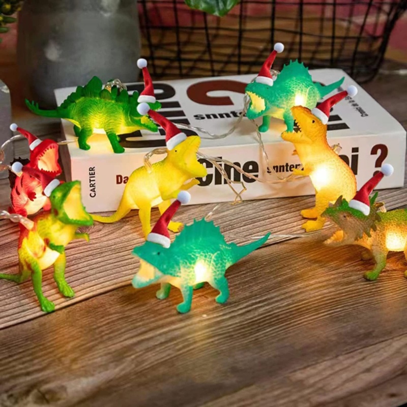 Zzz Lampu String 1.5m Bentuk Dinosaurus Untuk Dekorasi Natal