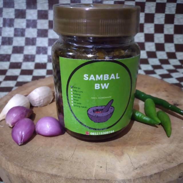

SAMBAL BW sambal cumi,sambal ijo,sambal bawang,sambal terasi dll. 1 botol 200gr