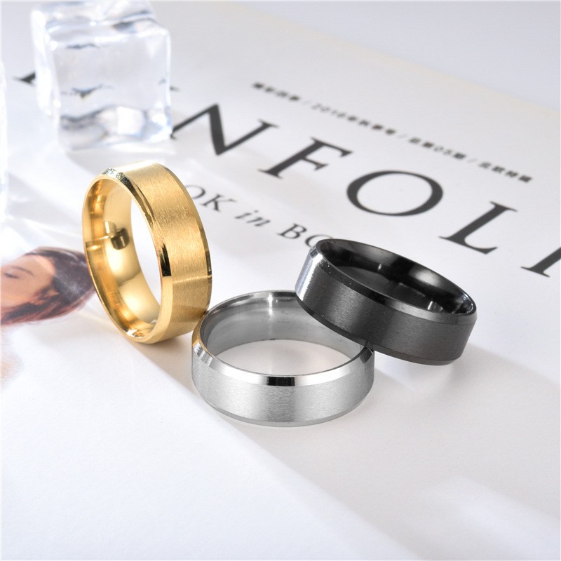 Cincin Jari Tipis Bahan Titanium Gaya Elegan Untuk Hadiah Teman