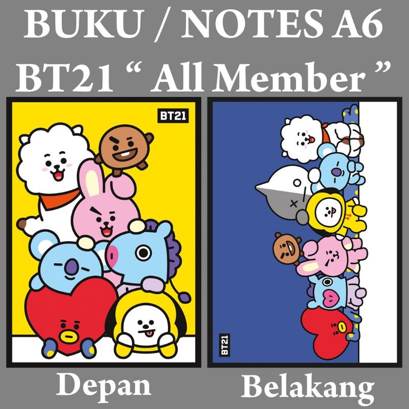 

Poohstation Notebook Motif BT21 / Notes BT21 / Memo BT21
