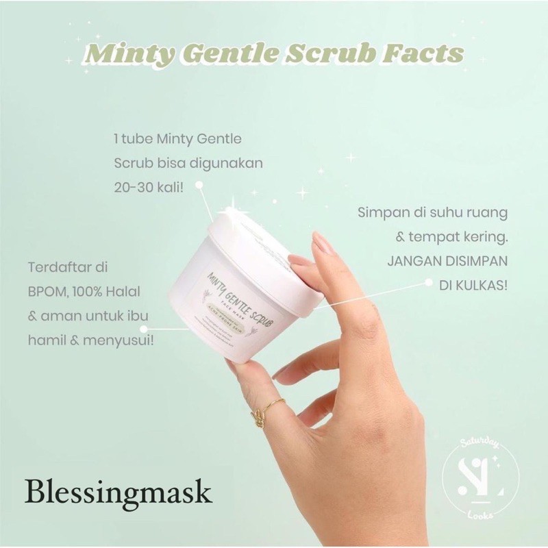 Saturday Looks Minty Gentle Scrub Face Mask - 125gr / Masker Wajah