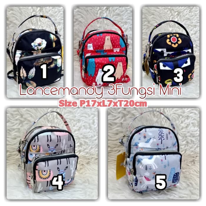 Tas Ransel/jinjing/Selempang Mini LanceMandy Import 3Fungsi LM2021
