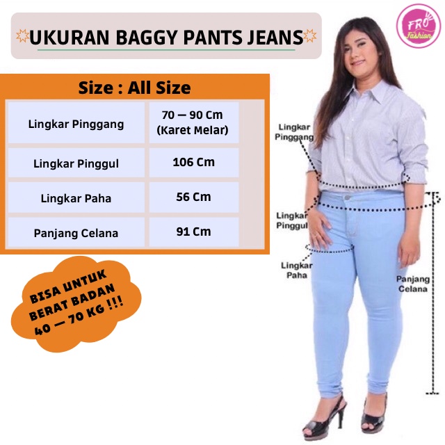 Celana Panjang Wanita Jeans Baggy Pants Jeans Cocok Untuk Dewasa dan Remaja Hinata Pants Jeans Pinggang Karet Premium Terlaris Viral