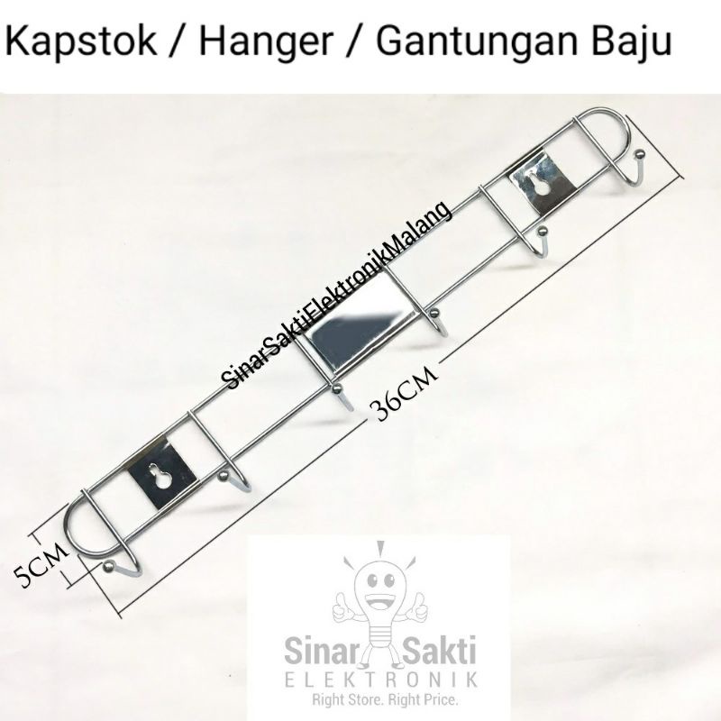 Kapstok Gantungan Cantolan Baju Tempel Dinding Kapstock Stainless Steel Besi Tebal