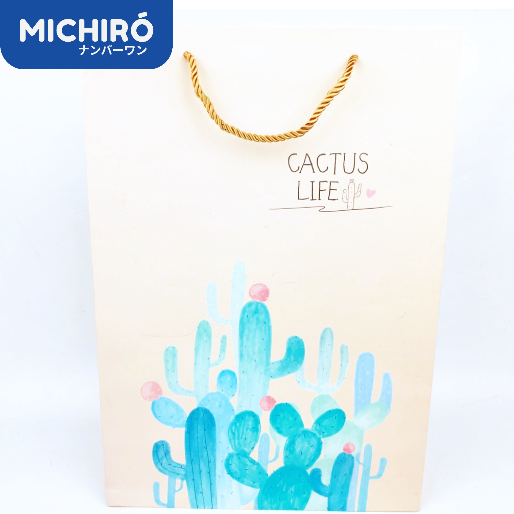 

Michiro Paper Bag Dengan Ukuran Besar Cactus Life Paper Bag XL