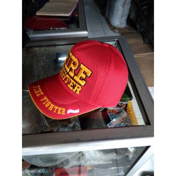 Topi FIRE FIGHTER jaring DOUBLE MASK / topi jala DAMKAR(PEMADAM KEBAKARAN)/FULL BORDIR