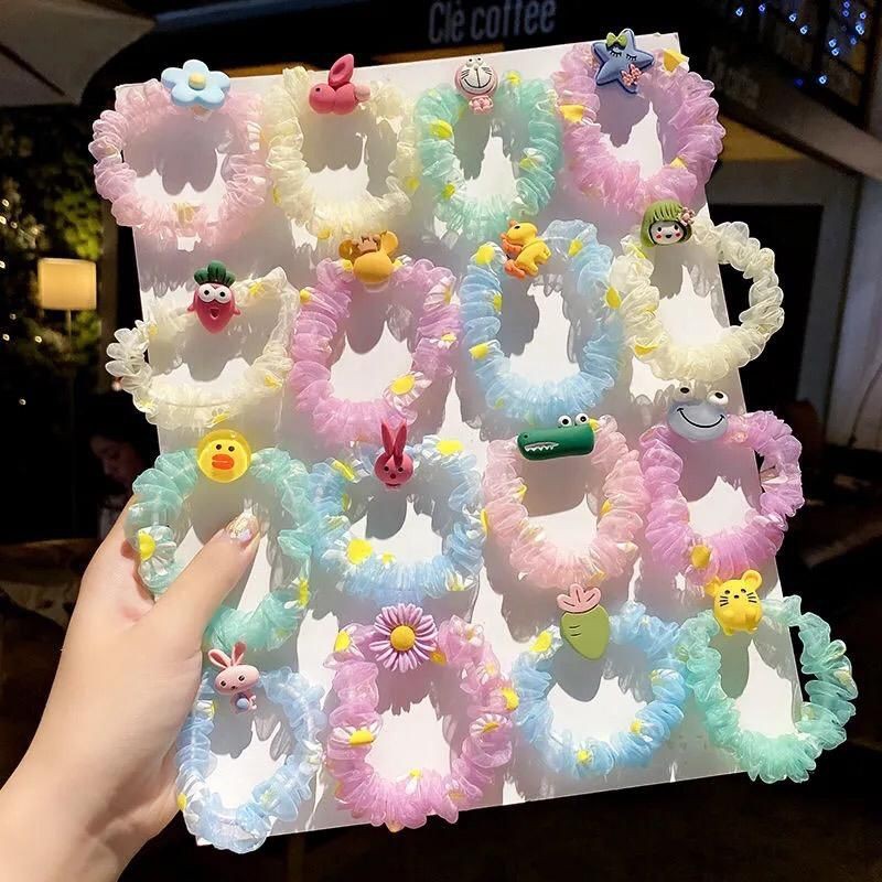 ikat rambut anak renda karakter kartun lucu 5pcs/set impor