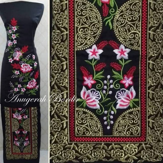Kain Bahan Baju Kurung Bordiran Bukittinggi Motif 09