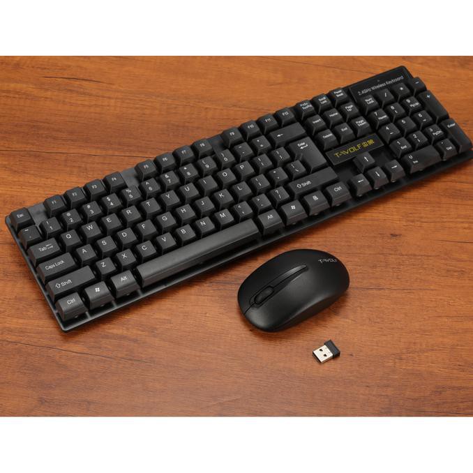 KEYBOARD DAN MOUSE WIRELESS TWOLF TF-100 / KEYBOARD MOUSE WIRELESS SET