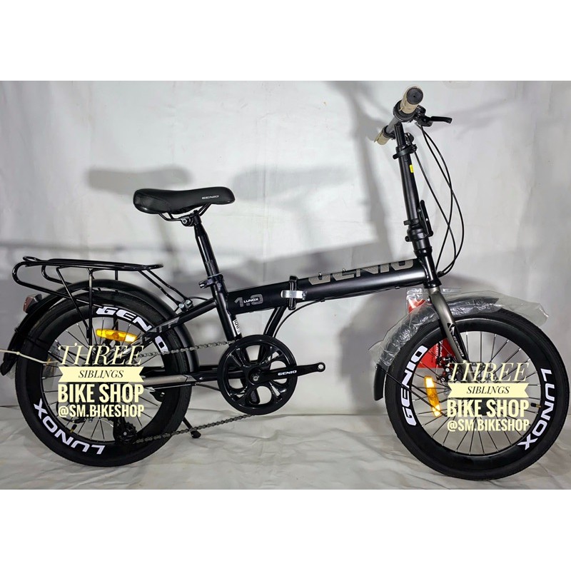 SEPEDA LIPAT GENIO LUNOX 20 INCH WARNA BLACK SILVER