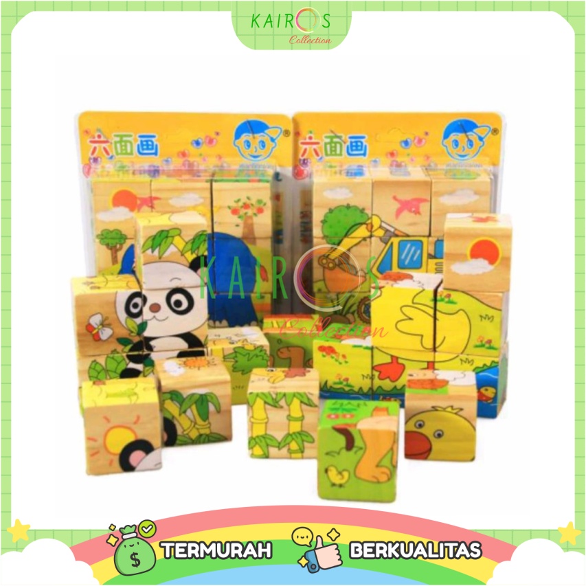 Puzzle Anak Edukasi Kayu Balok Jigsaw