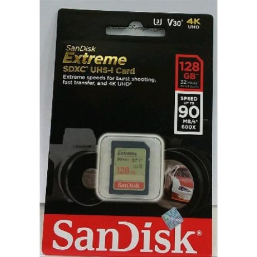 SANDISK EXTREME 128GB 90MB/S SD CARD / SDCARD/ SDXC 128 GB 90 MBPS