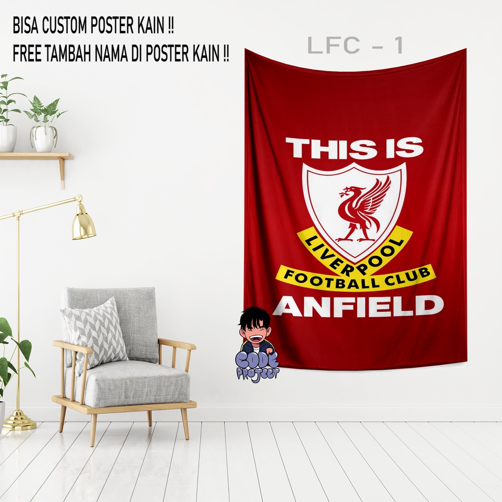 POSTER KAIN LIVERPOOL - hiasan dinding kamar poster kain liverpool - hiasan dinding liverpool - paja