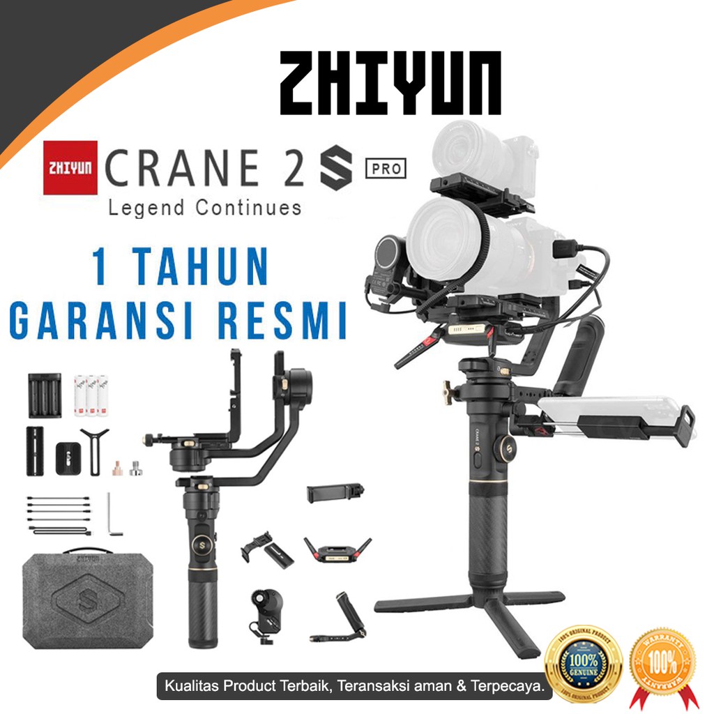 Zhiyun Tech Crane 2s Pro Gimbal Stabilizer Zhiyun Crane 2 S Resmi Shopee Indonesia