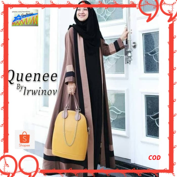 Baju Gamis Queene Abaya Maxi Wally Crape Terbaru 2021 Syar'i