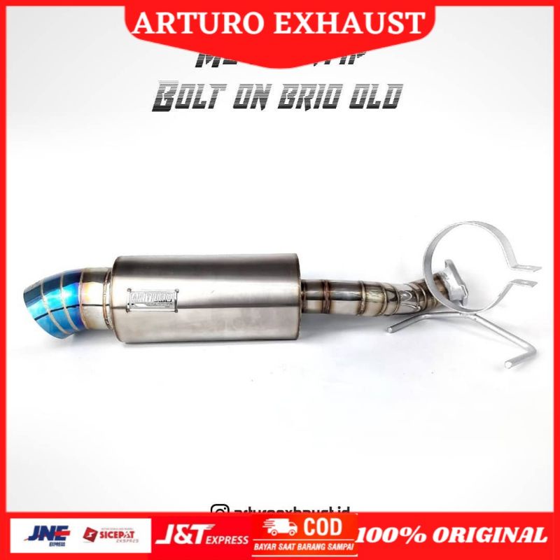 KNALPOT BRIO BOLT ON M-2 BURNTIP // ARTURO READY FOR BRIO JAZZ MOBILIO HRV BRV CRV YARIS AVANZA XENI