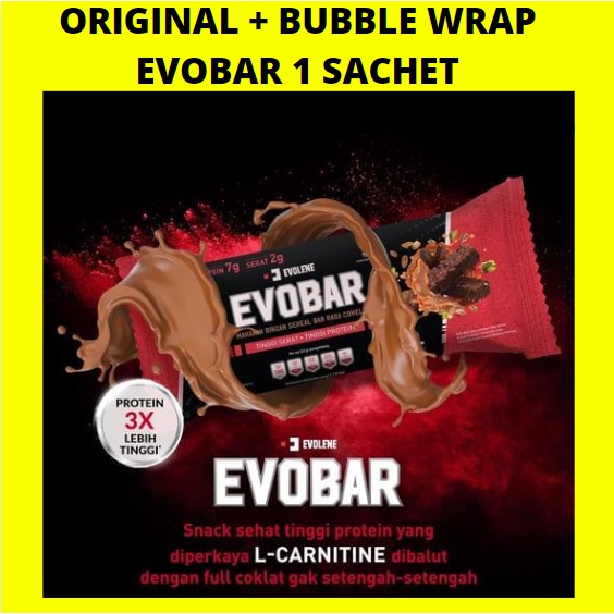 EVOBAR Evolene 1 pc - Makanan Ringan Sereal Bar Rasa Cokelat Snack Tinggi Protein EVO BAR EVOLEN EVOLIN EVOLINE SNACK SEHAT