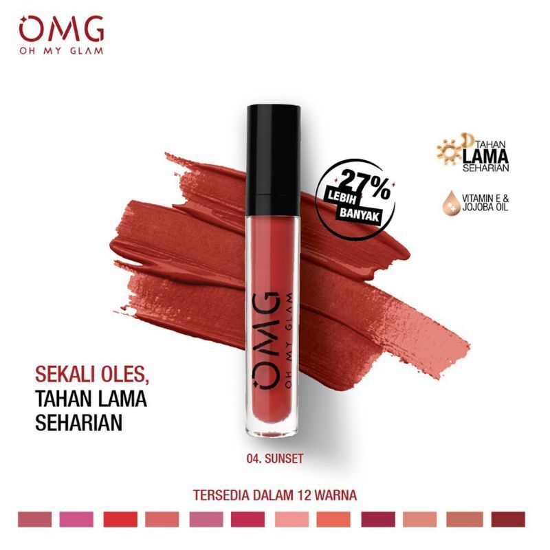 OH MY GLAM Matte Kis Lip Cream 3.5 gr ORIGINAL 100%