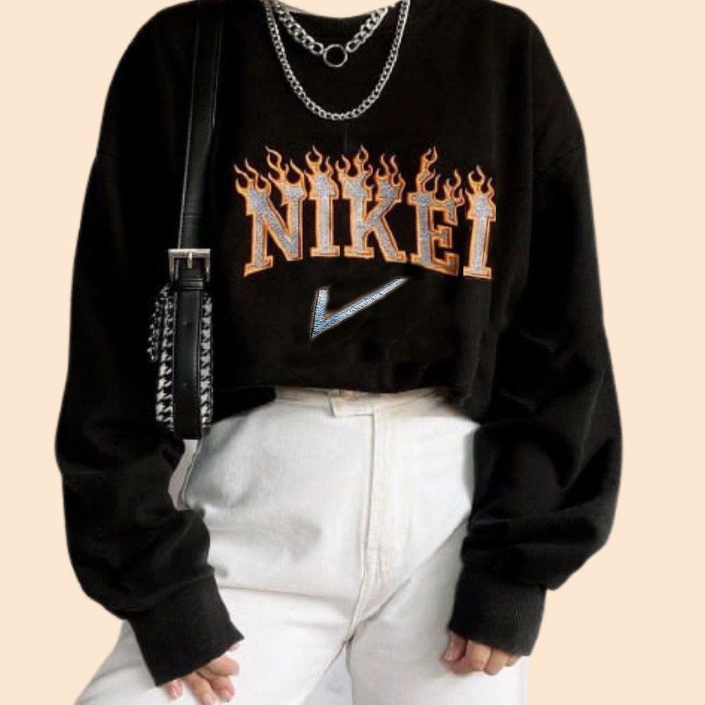 FIRE NIKEI BORDIR SWEATER OBLONG CREWNECK BABYTERRY MOTIF API