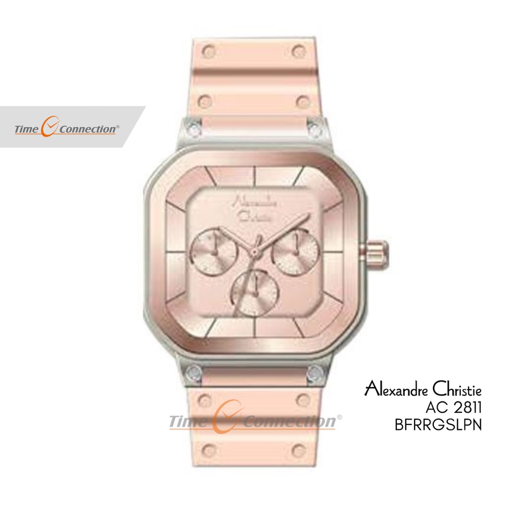 Alexandre Christie AC 2811 BFRRGSLPN Pink Muda Original / Jam Tangan Wanita Analog Karet / Light Pin