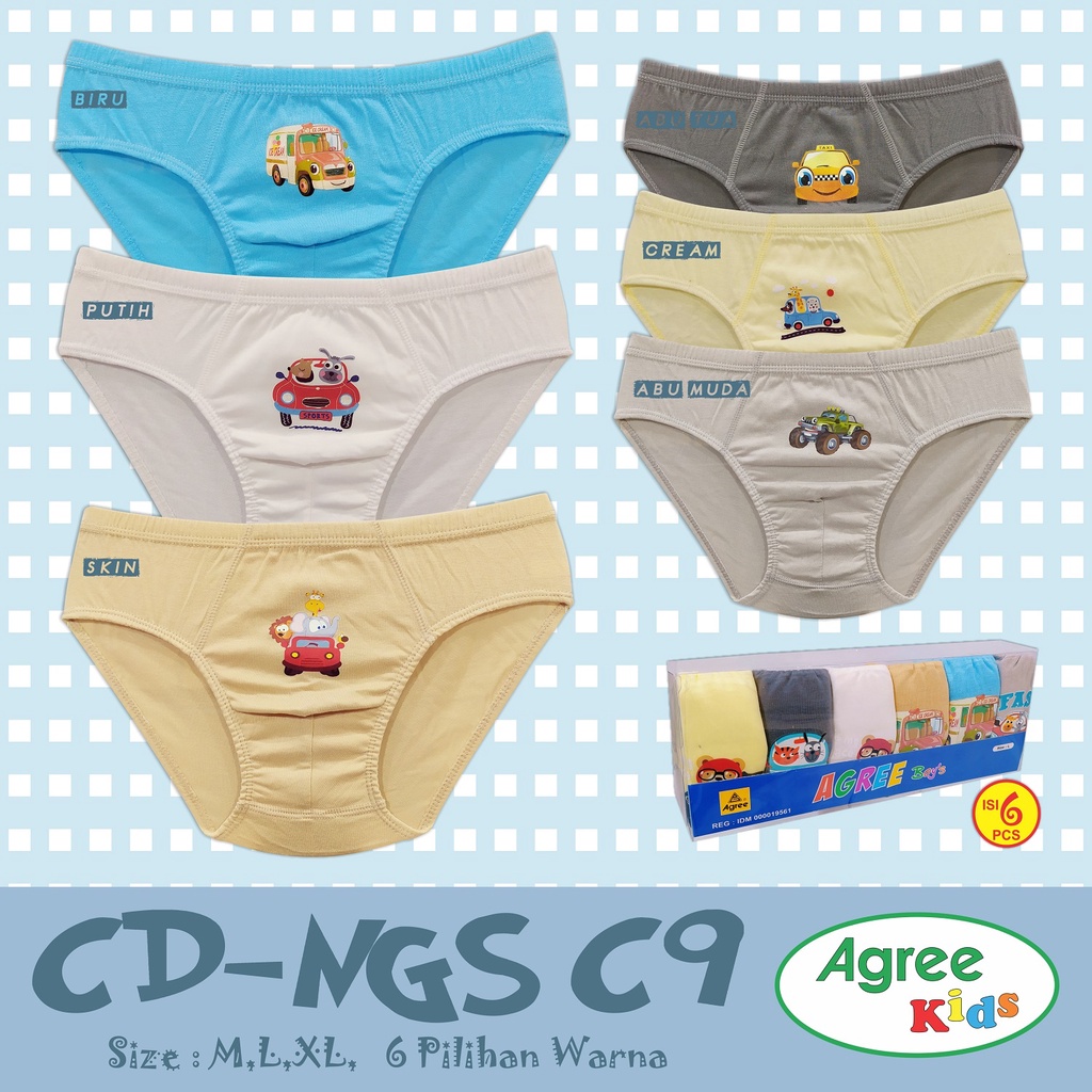 6pcs CD Agree Kids C18 &amp; C9 | Celana Dalam Agree Anak | CD Anak Laki Laki | Open Sorx Grosir 6pcs