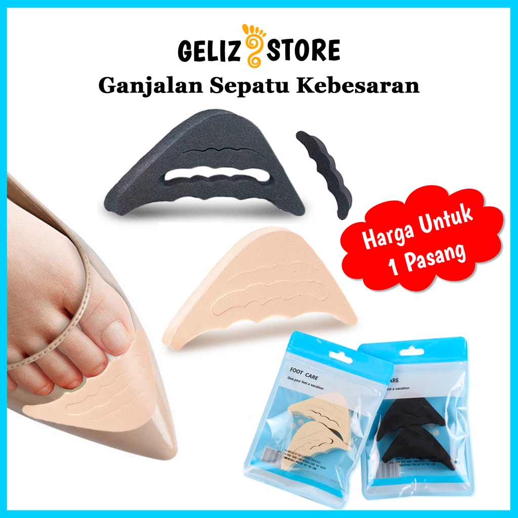 Ganjalan Sepatu Kebesaran Kepanjangan Pengganjal Sepatu Longgar Insole Sepatu Wanita Shoe Care