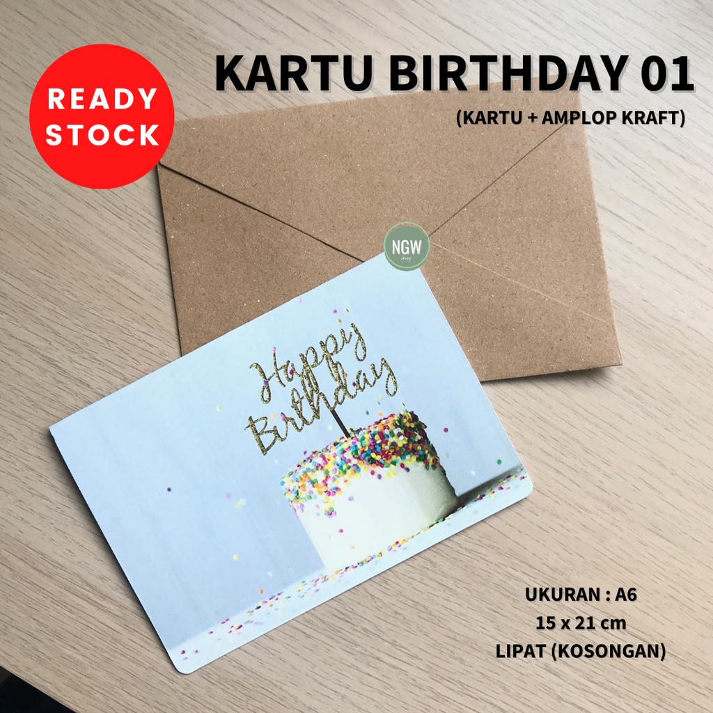 Kartu ucapan ulang tahun birthday A6 + amplop - 01