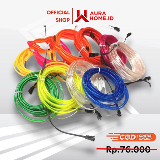 Lampu Interior Mobil LED Neon 3 Meter + 12V Inverter / Lampu Interior Dekorasi LED Mobil Xenia Kijan
