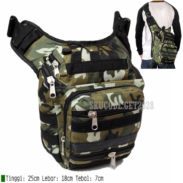 Tas Selempang Pria Army 2IN1 Motif Loreng Soren Slempang Tentara Bambag