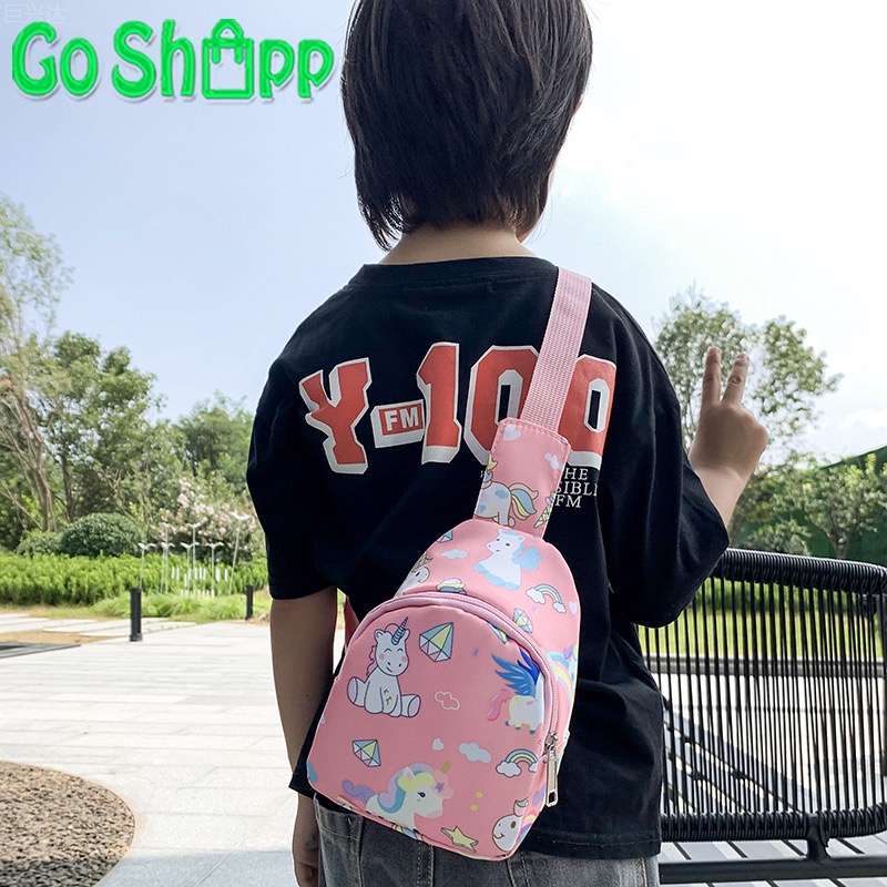 Sling Bag Anak Import - Tas Anak Lucu Motif Unicorn Dino - Tas Sling Bag Mini Lucu Import Terbaru Unisex - Tas Anak Perempuan Import - Tas Anak Laki Laki Import [WB13]