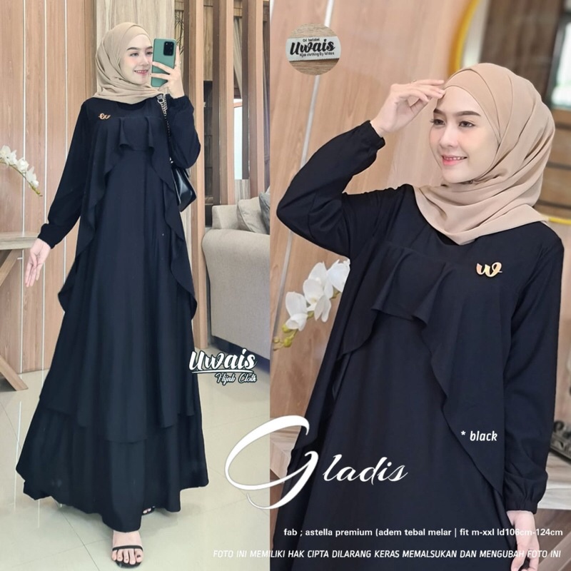 GLADIS MAXY ORI BY UWAIS / GLADIS DRESS UWAIS / GAMIS PREMIUM ORI UWAIS HIJAB CLOTHING