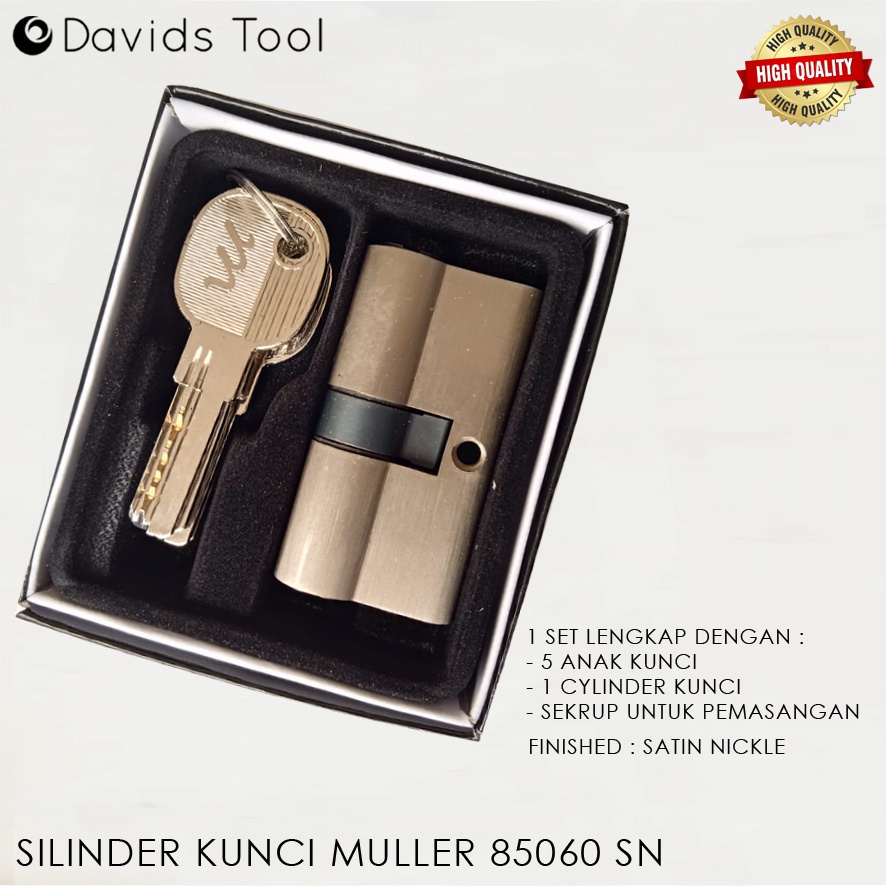 Muller Silinder Kunci Pintu Besar Rumah Cylinder Black Series | Anak Kunci