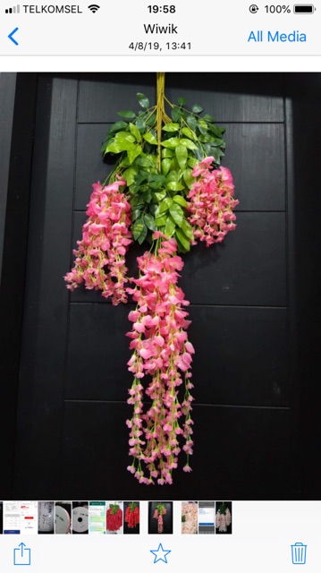 Bunga Plastik Wisteria Panjang Kanan Kiri Pendek. harga per lusin-1