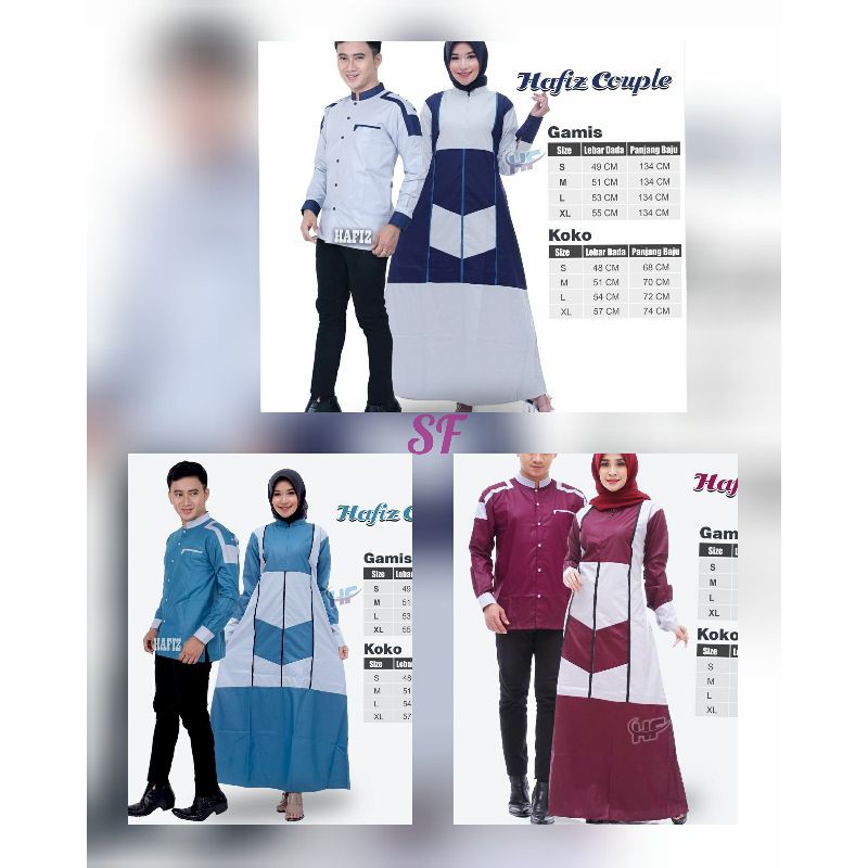 Set Couple Muslim couple terbaru hafiz /motif panah /seragam hadroh