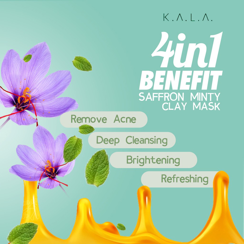 (PROMO) KALA Saffron Minty Clay Mask Exclusive Series / KALA Minty Clay Mask / Clay Mask KALA
