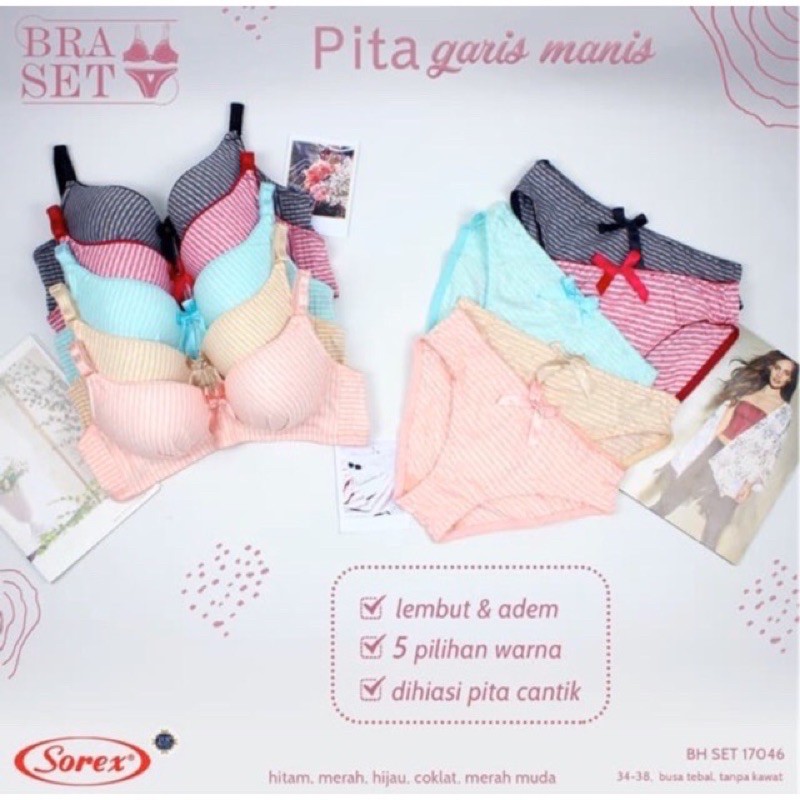 BH/Bra setelan SOREX 17046 ( Tanpa Busa & Busa sedang)