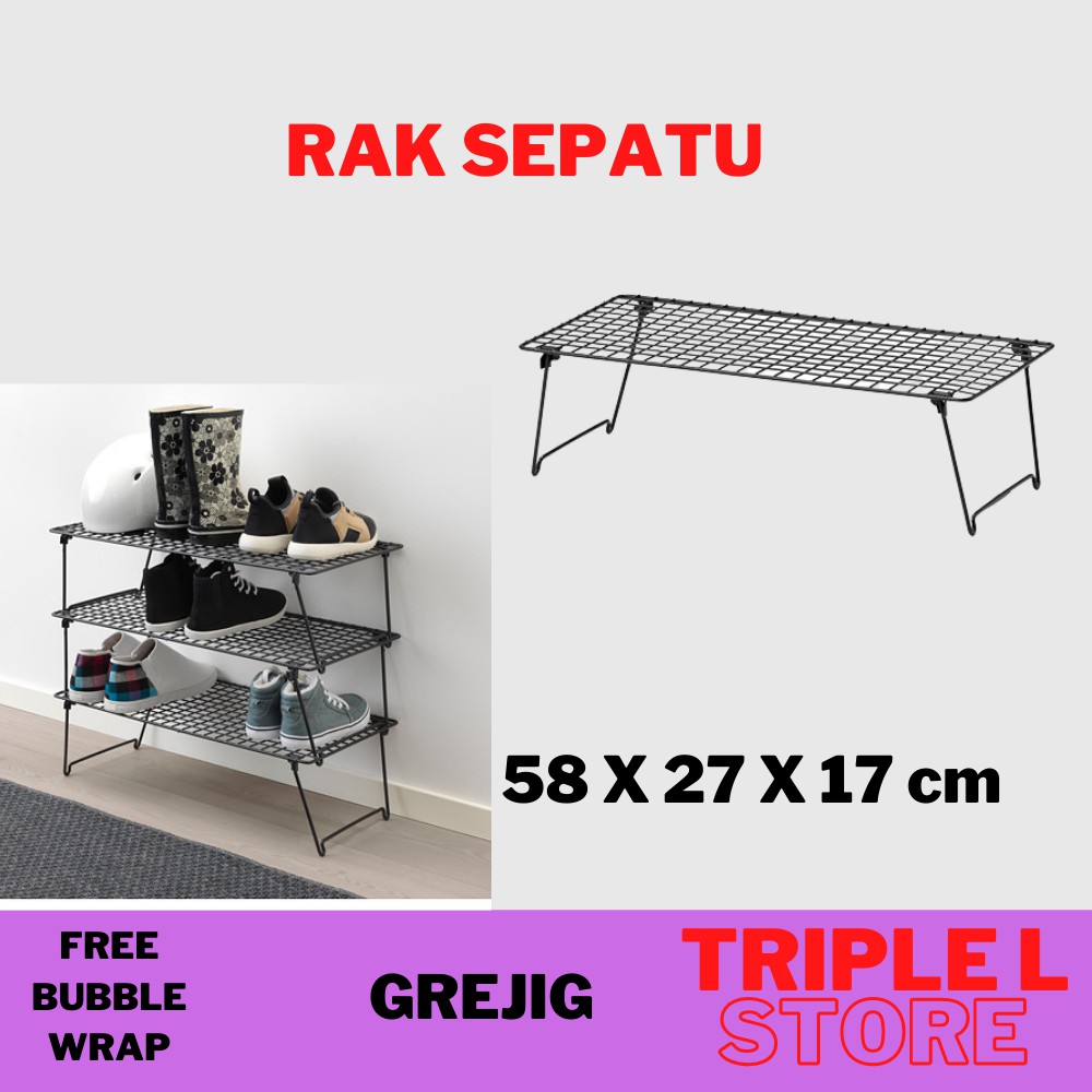 Rak Sepatu Besi Baja Minimalis  Bisa Di Tumpuk  Grejig  1 pcs