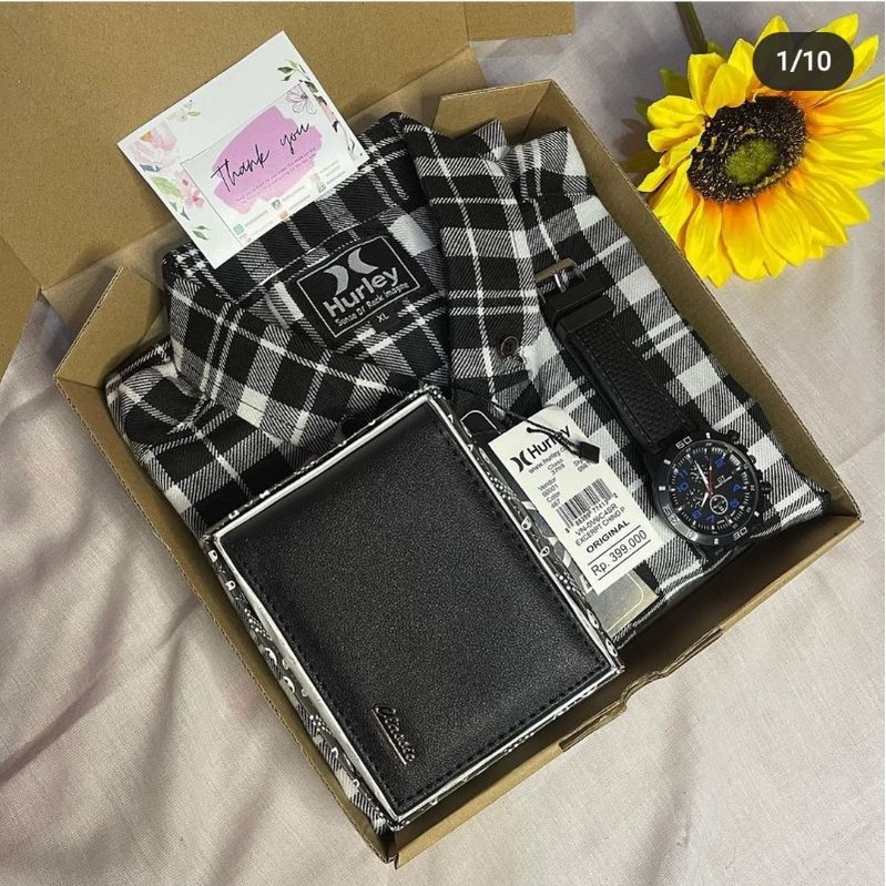 [BISA COD] - PART I GIFT BOX COWOK KEMEJA FLANEL KOTAK, KADO ULTAH, ANNIVERSARY, KADO BUAT SAHABAT PASANGAN