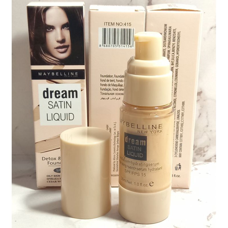 PROMO FOUNDATION MAYBELLINE DREAM SATIN LIQUID  | FIT ME SPF15 | SPF 30 30ML NO.415 | 902 | 3386 | G853331