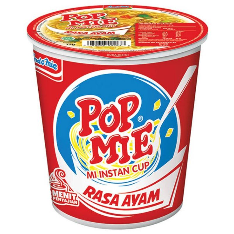 

Pop Mie Rasa Ayam Dan Soto Mi Instan Cup 75gr