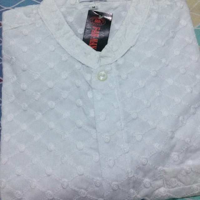 BAJU KOKO PUTIH FULL BORDIR (LENGAN PANJANG)