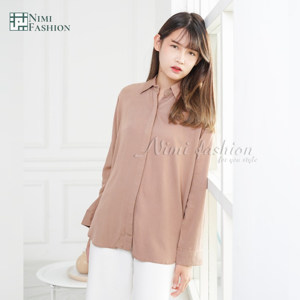 Kemeja Wanita Casual / HnM Basic Shirt / Atasan Kemeja Wanita / Kemeja Polos Wanita Premium