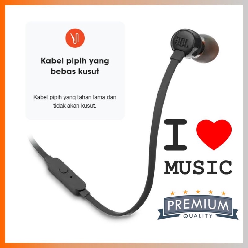 HANDSFREE JB T110 EARPHONE HEADSET JB T110 PUREBASS