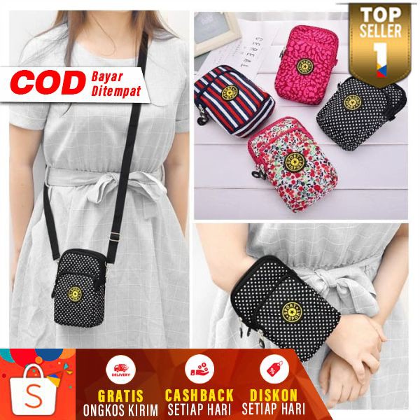 Tas Selempang Mini Wanita Sport Sling Bag Waterproof Kecil Cewek Korea Slempang Fashion Kekinian