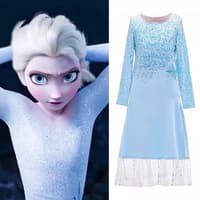 TBI Dress Kostum Frozen 2 Elsa Setelan Gaun Princess Disney Cosplay